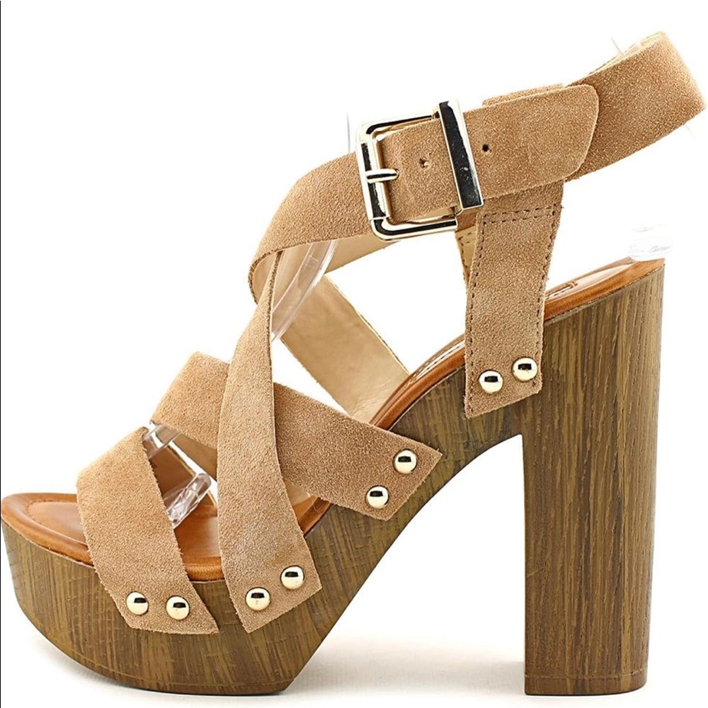 Inc Camirasable Tan Platform Open Toe Sandals - image 1